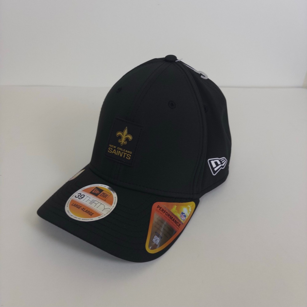 New Orleans Saints New Era 39THIRTY Hat Mens L/XL Black Sideline Collection Cap
